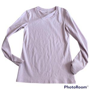 Uniqlo Light Purple Lavendar Crew Neck Long Sleeve Tee Women's Small